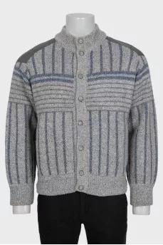 Men's wool button-down cardigan