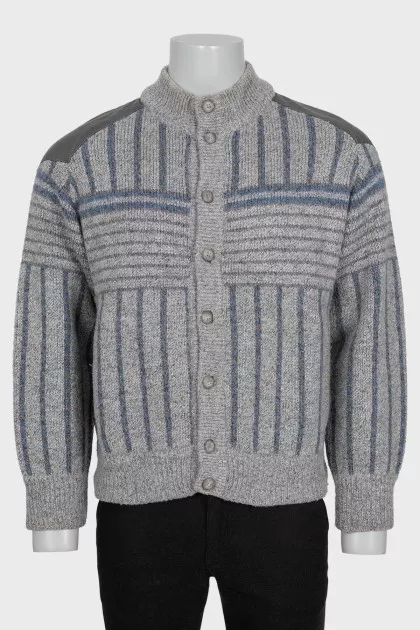 Men's wool button-down cardigan