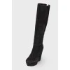 Black boots with wedges