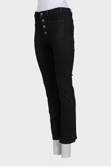 Black boot cut fit button-up jeans