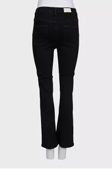 Black boot cut fit button-up jeans