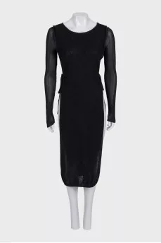 Black maxi dress with tie slits