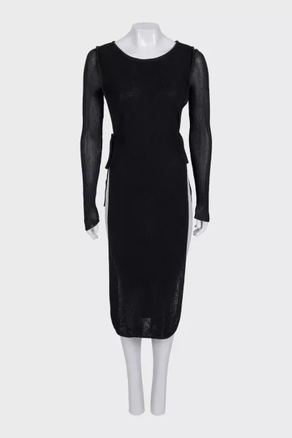 Black maxi dress with tie slits
