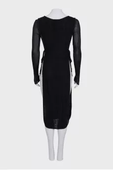 Black maxi dress with tie slits