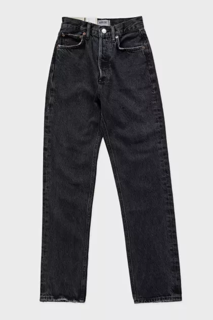 Dark gray straight fit jeans with tag
