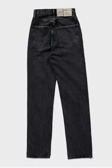 Dark gray straight fit jeans with tag