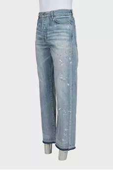 Men's wide-leg jeans with embellishments