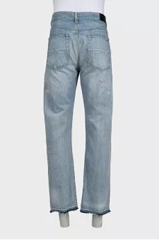 Men's wide-leg jeans with embellishments
