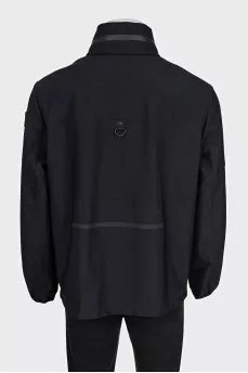 Men's black zip-up jacket with tag