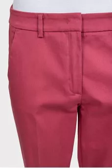 Pink straight-leg trousers with creases