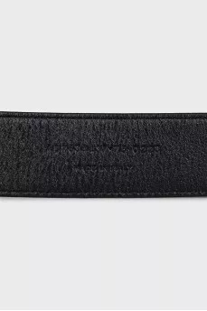 Cassandre leather belt with signature buckle