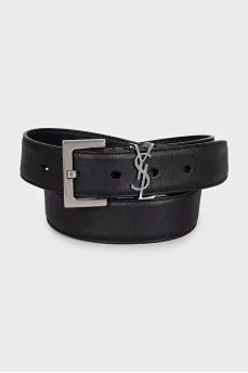 Cassandre leather belt with signature buckle