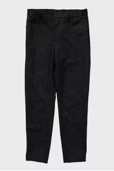 Men's grey tapered wool trousers