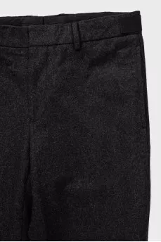 Men's grey tapered wool trousers