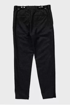Men's grey tapered wool trousers