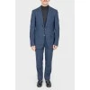 Men's blue checked suit