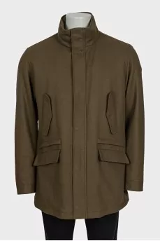Men's green cashmere coat