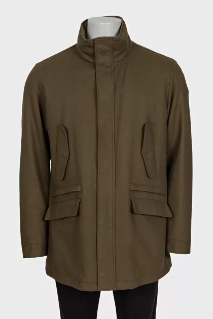 Men's green cashmere coat
