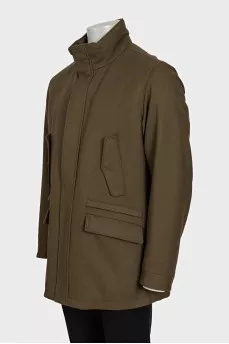 Men's green cashmere coat