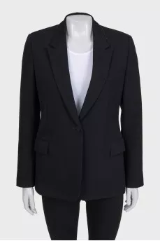 Straight-cut wool jacket with a button
