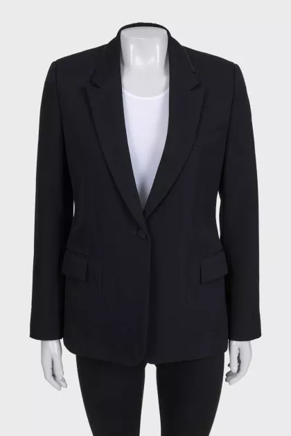 Straight-cut wool jacket with a button