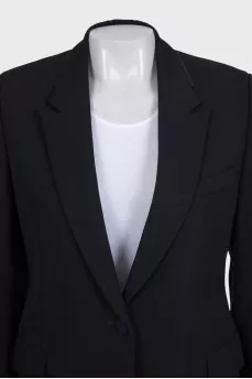 Straight-cut wool jacket with a button