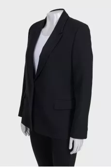 Straight-cut wool jacket with a button