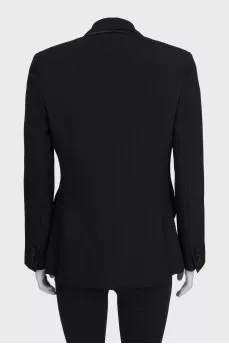 Straight-cut wool jacket with a button