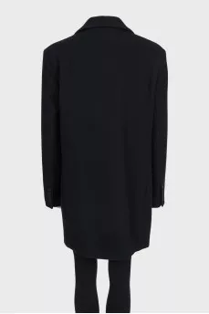 Double-breasted black coat
