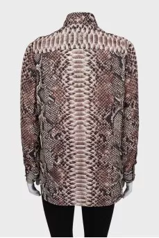 Loose blouse with animal print
