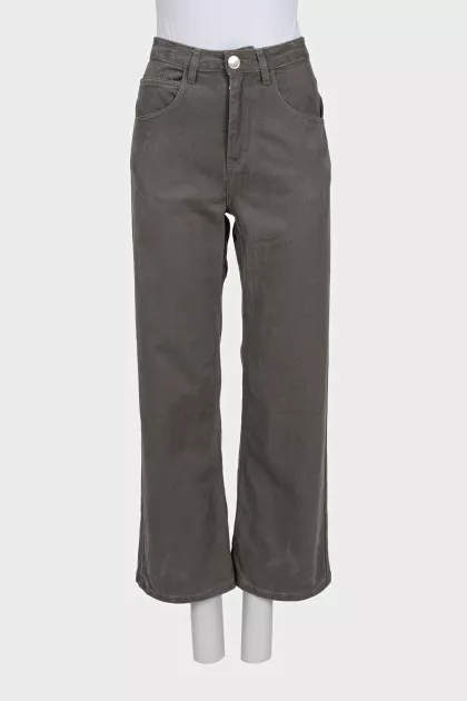 Серые джинсы wide leg fit 