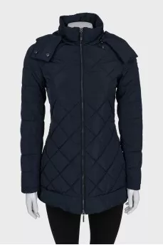 Blue quilted fitted jacket