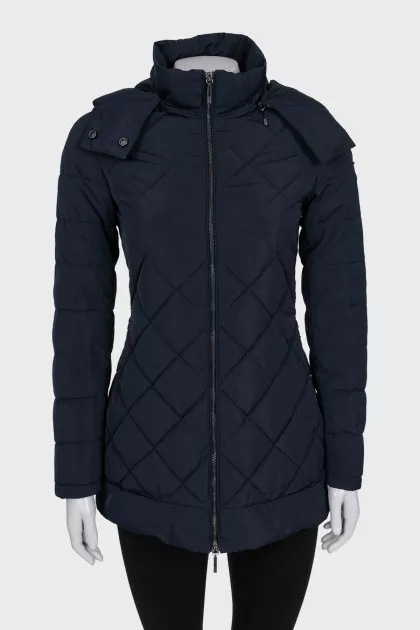 Blue quilted fitted jacket