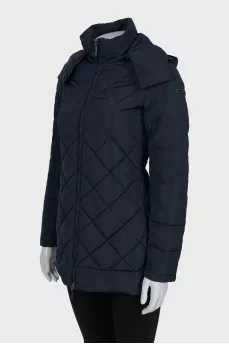 Blue quilted fitted jacket