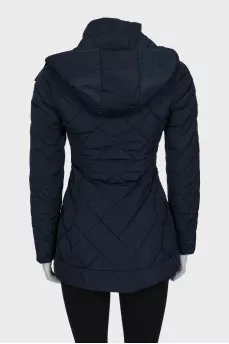 Blue quilted fitted jacket