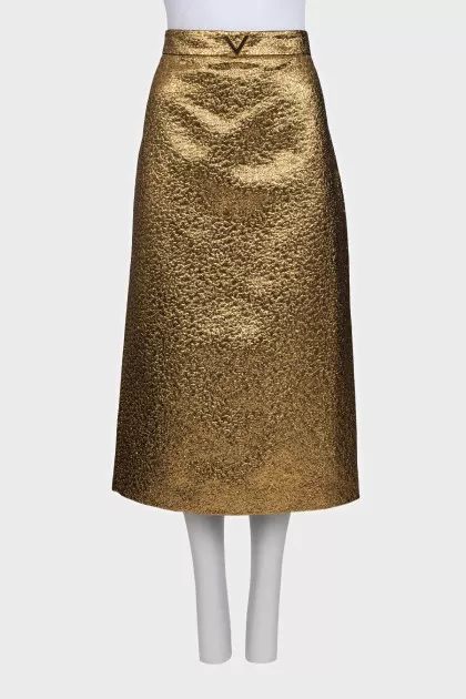 Gold midi skirt with tag