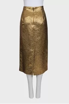 Gold midi skirt with tag