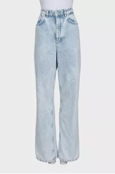 Light blue high-rise straight jeans