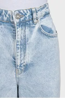 Light blue high-rise straight jeans