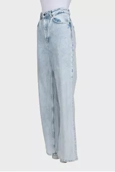 Light blue high-rise straight jeans