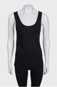 Black tank top with wide straps