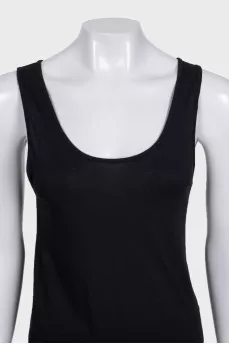 Black tank top with wide straps