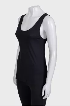 Black tank top with wide straps