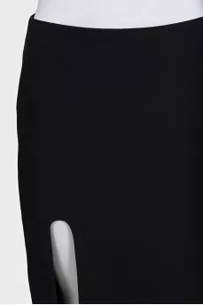 Black bodycon skirt with a slit