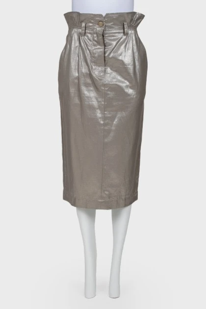 Silver straight skirt