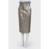 Silver straight skirt