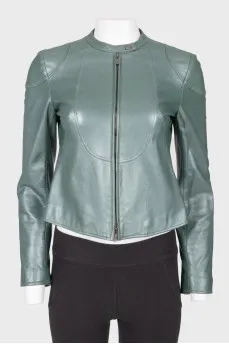 Pearl green leather jacket