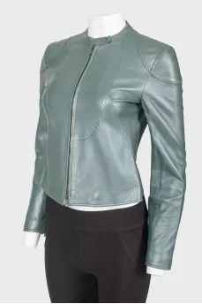 Pearl green leather jacket