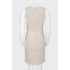 Beige viscose leather inserts dress