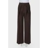 Brown woolen trousers with lightning